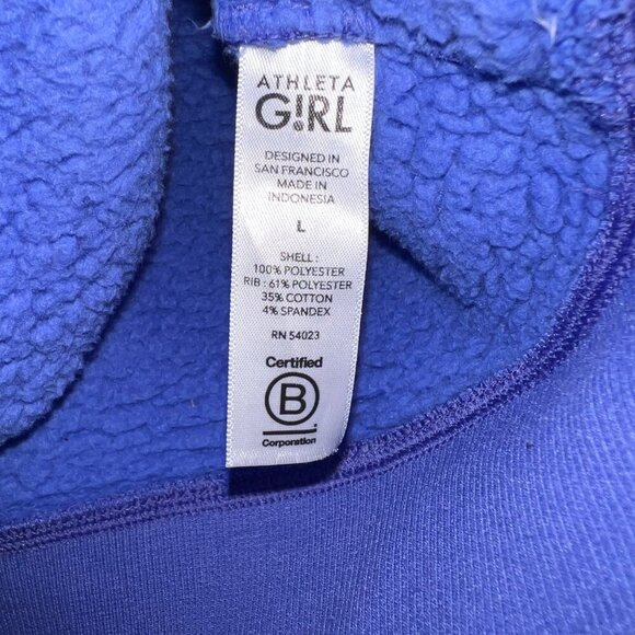 Athleta Girl's So Snug Sherpa Hoodie Periewinkle Size L (12) - Picture 2 of 5